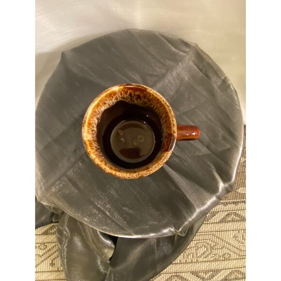 Vintage 70s McCoy Pottery USA Brown Drip Glaze Coffee Tea Mug Cup 3 in tall EUC - Picture 2 of 11